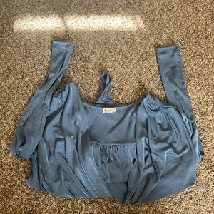 Free People Shimmering Blue Bodysuit